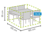 DistriCover tuinmeubelhoes tuinset (voor tafel van 160 cm, incl. 4 stoelen)