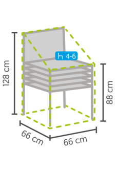 DistriCover Hoes voor stapelstoel 66x66x128/88 cm