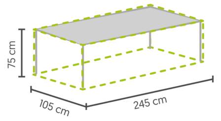 DistriCover tuinmeubelhoes tafelhoes 245*105*75 cm