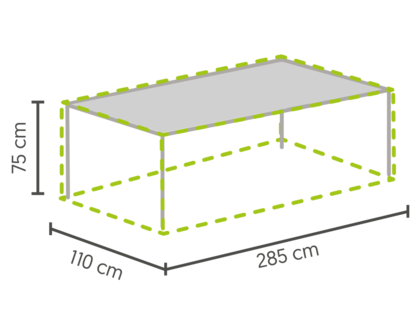 DistriCover tuinmeubelhoes tafelhoes 285*110*75 cm