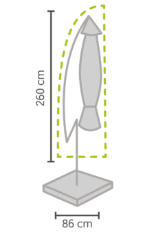 DistriCover Parasolhoes voor Zweefparasol - Tot &Oslash; 350 cm - Premium Kwaliteit - Weerbestendig en Duurzaam
