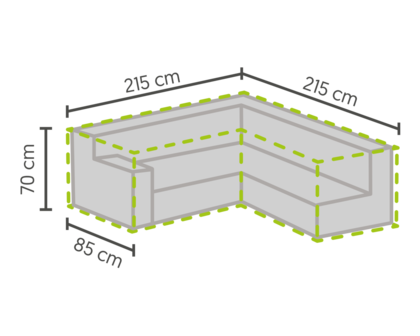DistriCover Loungeset hoes L-vorm 215/85x215/85x75 cm