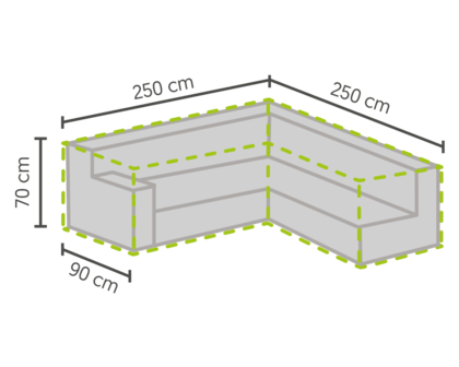 DistriCover Loungeset hoes L-vorm 250/90x250/90x70 cm