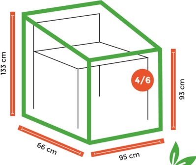 DistriCover Hoes voor stapelstoel 66x95x133/93 cm