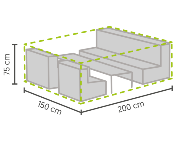 DistriCover loungesethoes premium 200x150x75cm