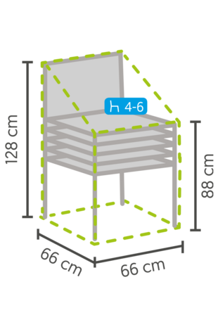 DistriCover Hoes voor stapelstoel 66x66x128/88 cm