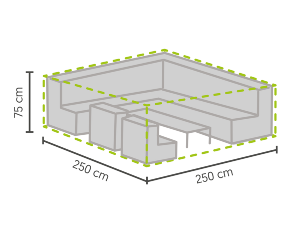 DistriCover Loungeset hoes 250x250x75 cm