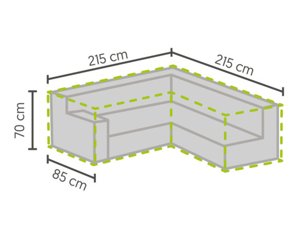 DistriCover Loungeset hoes L-vorm 215/85x215/85x75 cm