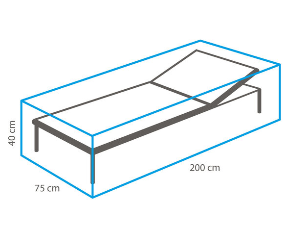 DistriCover Ligstoelhoes 75x40x200 Premium Quality Grijs met 2 jaar garantie