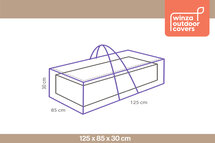 Winza Outdoor Covers - Premium - Kussentas voor Palletkussens - 125x85x30cm - Antraciet - Waterdicht PP Textiel - UV-bestendig - 2 Jaar Garantie